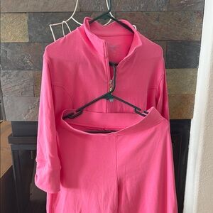 Pink Quarter-Zip Top and Pants Set